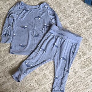 3/$16!!Blue Whale Print Kids Pajama Set - Soft Cotton Sleepwear-viscose